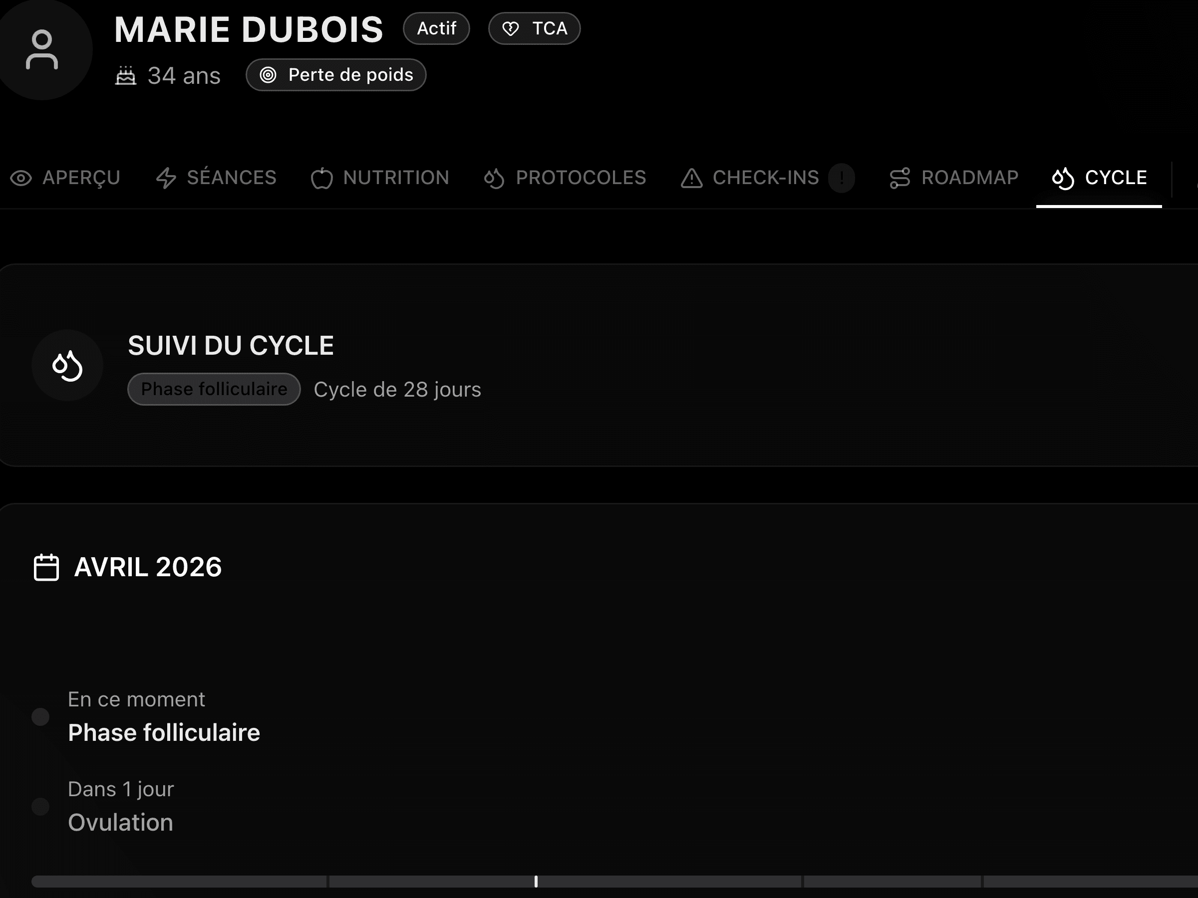 Suivi du cycle menstruel \u2014 phases et sympt\u00f4mes